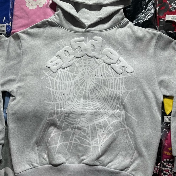 Sp5der OG Web Hoodie ‘Heather Gray’ - Picture 3 of 4